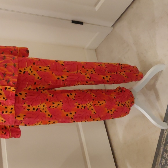 Womens Farm Rio Sleepwear | Farm Rio Spotted Bananas Pajama Set MEDIUM PINK sz S - Picture 6 of 16